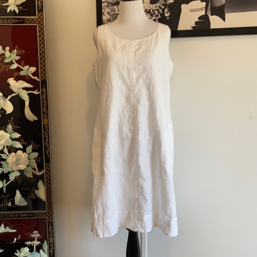 J.Jill white linen cotton dress Small